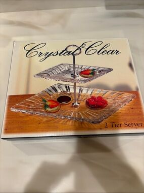 Crystal Clear 2-Tier Glass Server with Chrome Handle